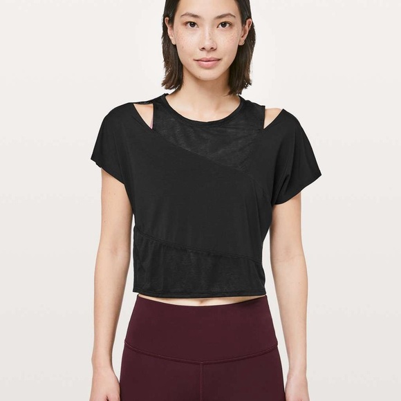 Lululemon No Inhibitions Tee Black Size 10 - Picture 1 of 5
